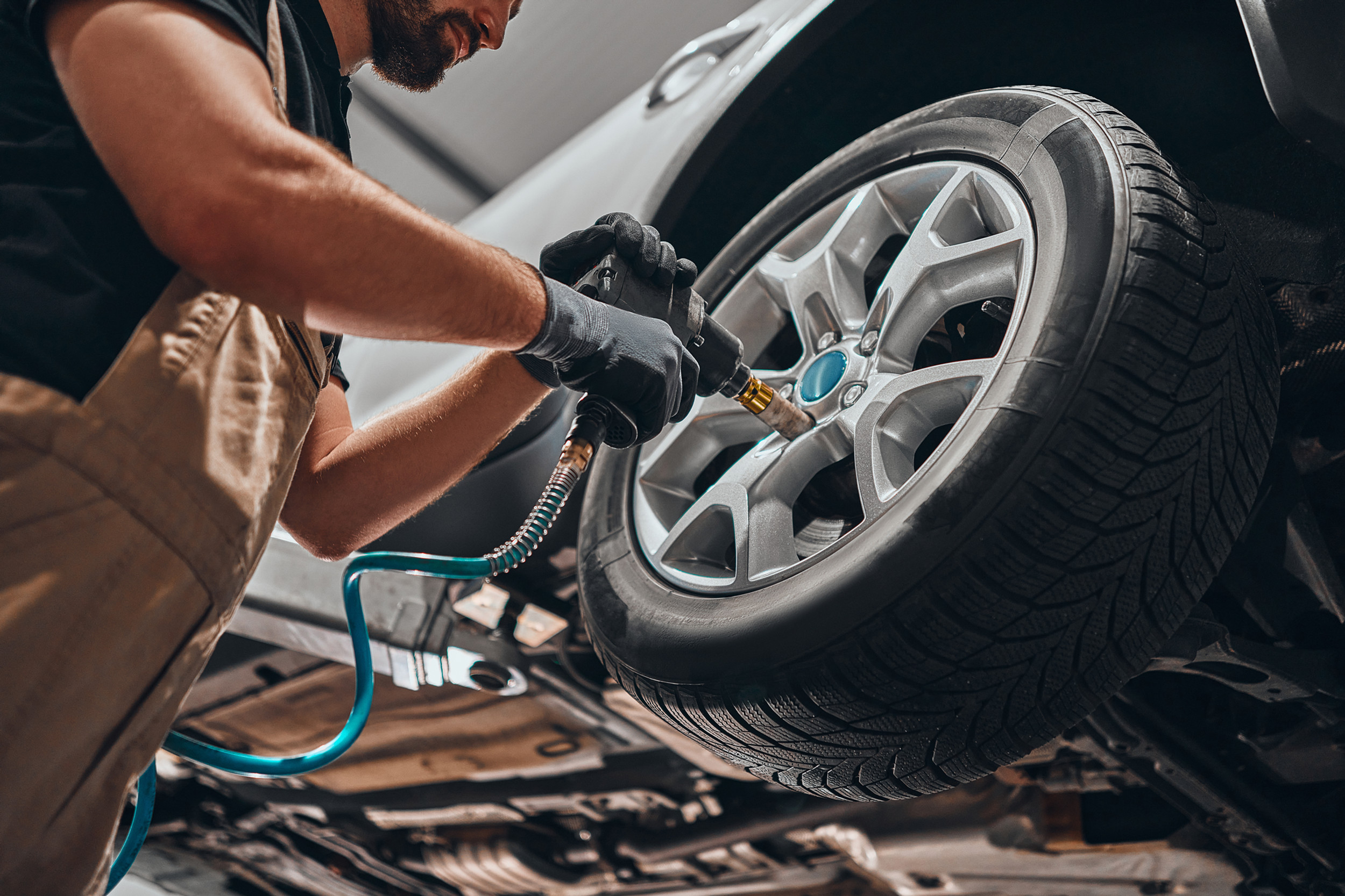 Tire and wheel inspection at Vorenza Auto Repair in Derry, NH
